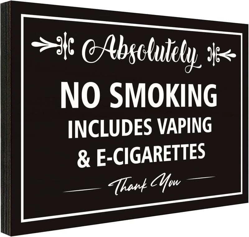 FTONENI No Smoking Sign for House, No Vaping Sign for Home, Use for Office or Business Front Door Warning Reminder Signs, Smoke Free Restaurants & Gas Stations Wall Decor Use 3.55" x 5.15" - PMA014 - Image 1